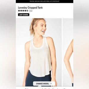 Fabletics‎ a loveday cropped tank. NWT. Retail 30